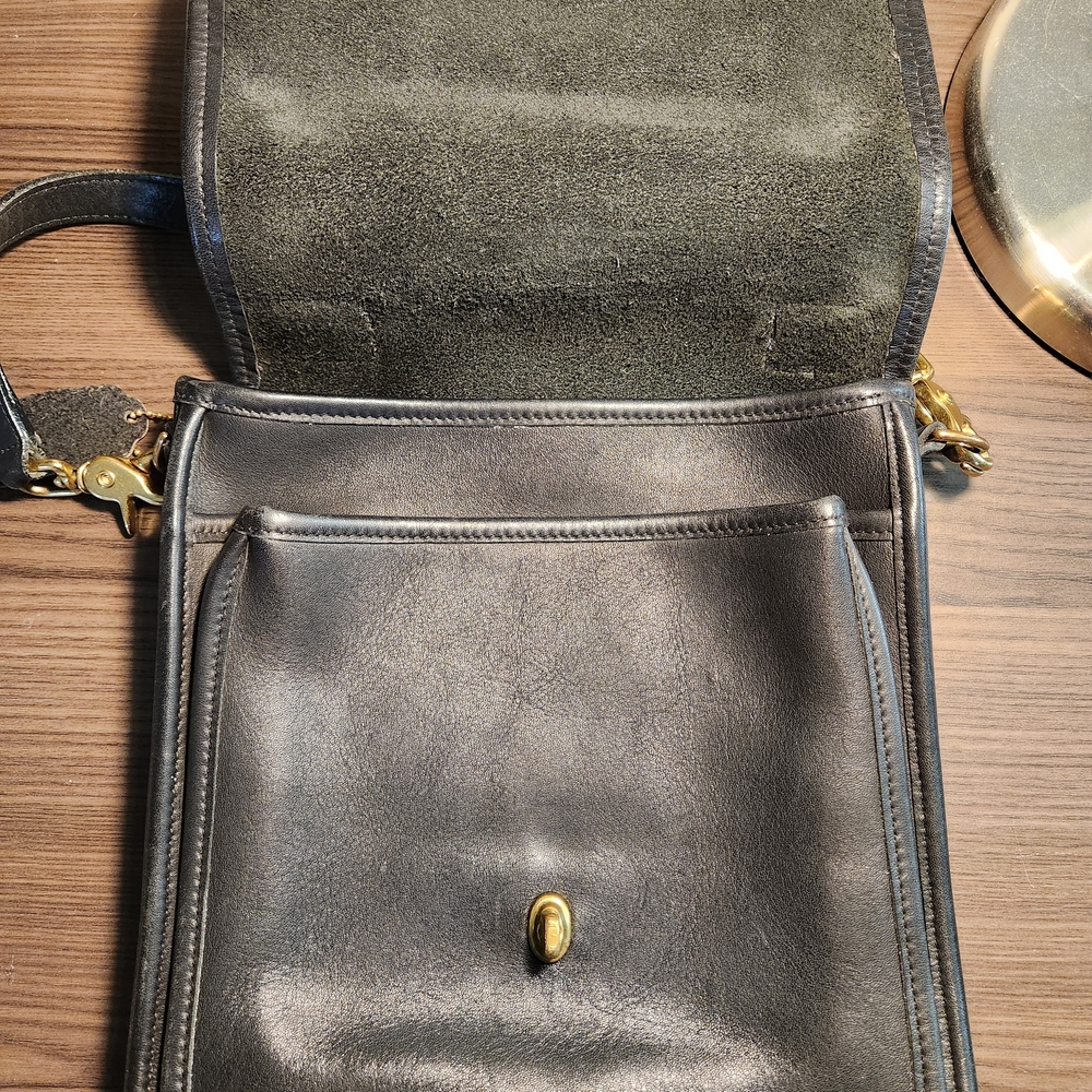 Vintage Black Coach Station Bag 5130 Crossbody Bag - Picture 3 of 11